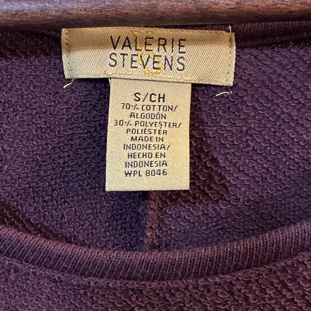 Valerie Stevens Purple Knit Mini Tunic Sweater Dress Studs Zipper Faux Pockets S - Picture 3 of 8
